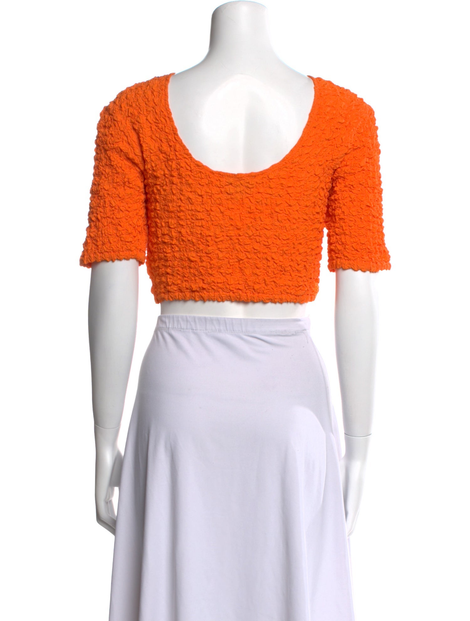 Ganni Scoop Neck Short Sleeve Crop Top